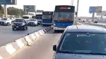 تعطل حركة الأتوبيس الترددي علي الدائري بسبب حادث مروري