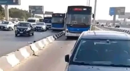تعطل حركة الأتوبيس الترددي علي الدائري بسبب حادث مروري